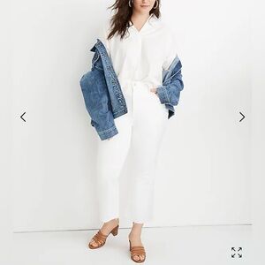 🌶️ Madewell Cali Demi-Boot Jeans in Pure White. Size 32